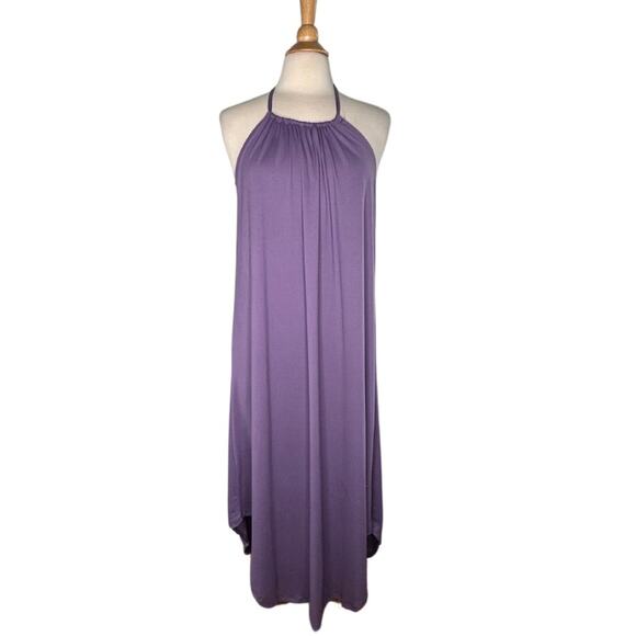 Capella Purple Strappy Adjustable Dress Slouchy Lagenlook Halter Neck Modest BK2 - Picture 1 of 9